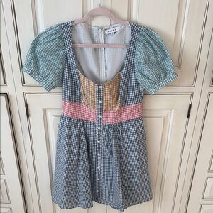 Gingham Puff Sleeve Dress
